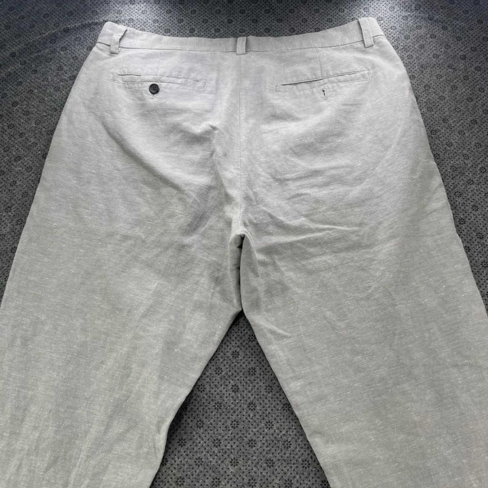 Banana Republic Aiden Chino Pants Mens 36x32 Gray Linen Cotton Slim Straight - Picture 7 of 13